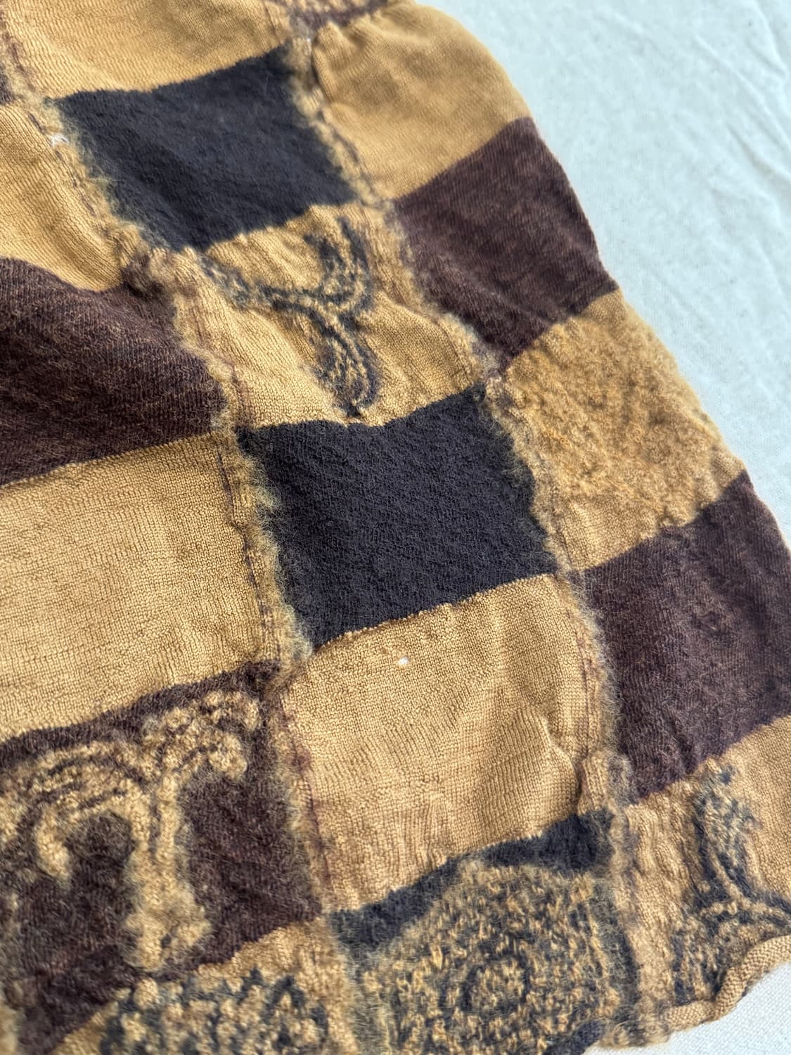 캐피탈 축융울 체커보드 브라운 머플러 상품이미지5