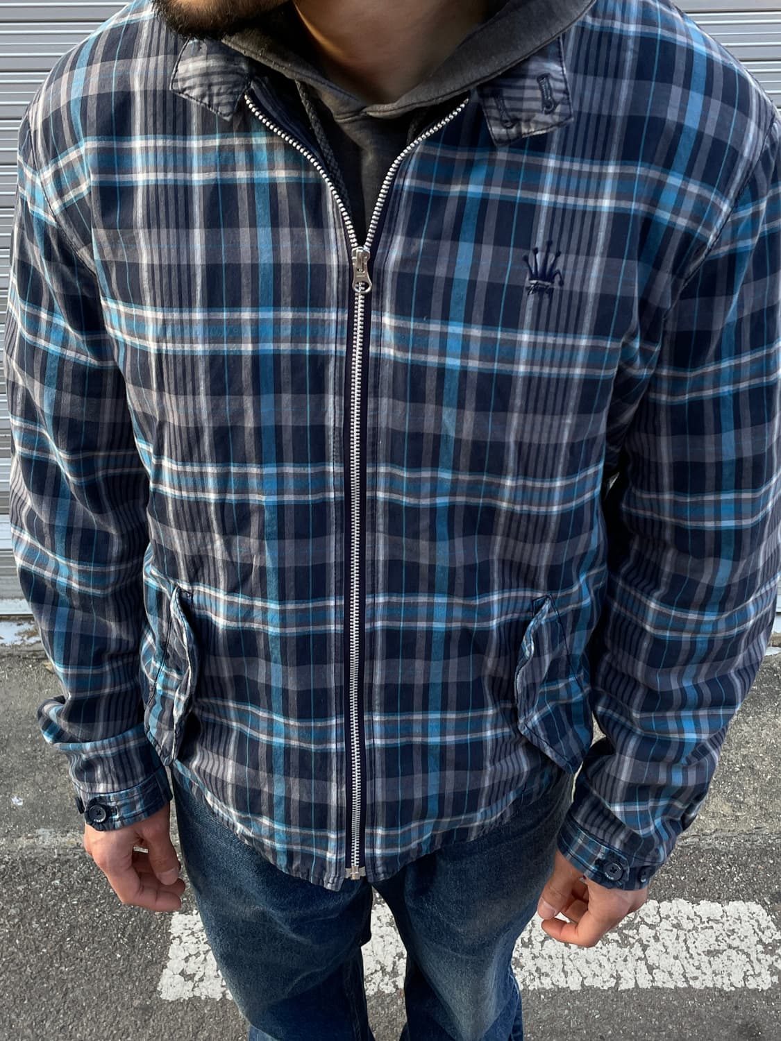 00s Stussy Check Harrington Jacket 상품이미지5