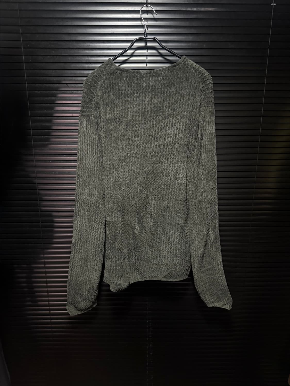 LAFORM 헨리넥 가슴 끈 와플 니트 벌룬 차콜 고스 펑크 락시크 일본 상품이미지5