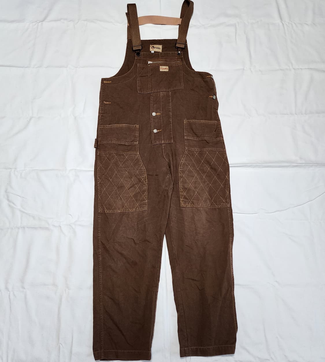 FUZAO 럼버 오버롤 스티치 워크웨어 멜빵팬츠 상품이미지2