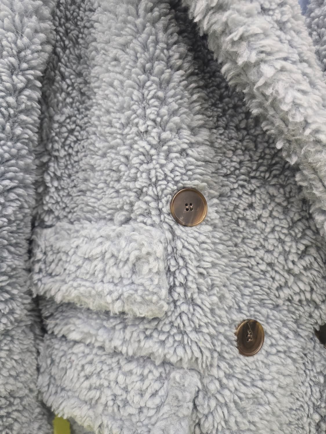 뽀글이 롱 코트 블루 FREE 상품이미지3