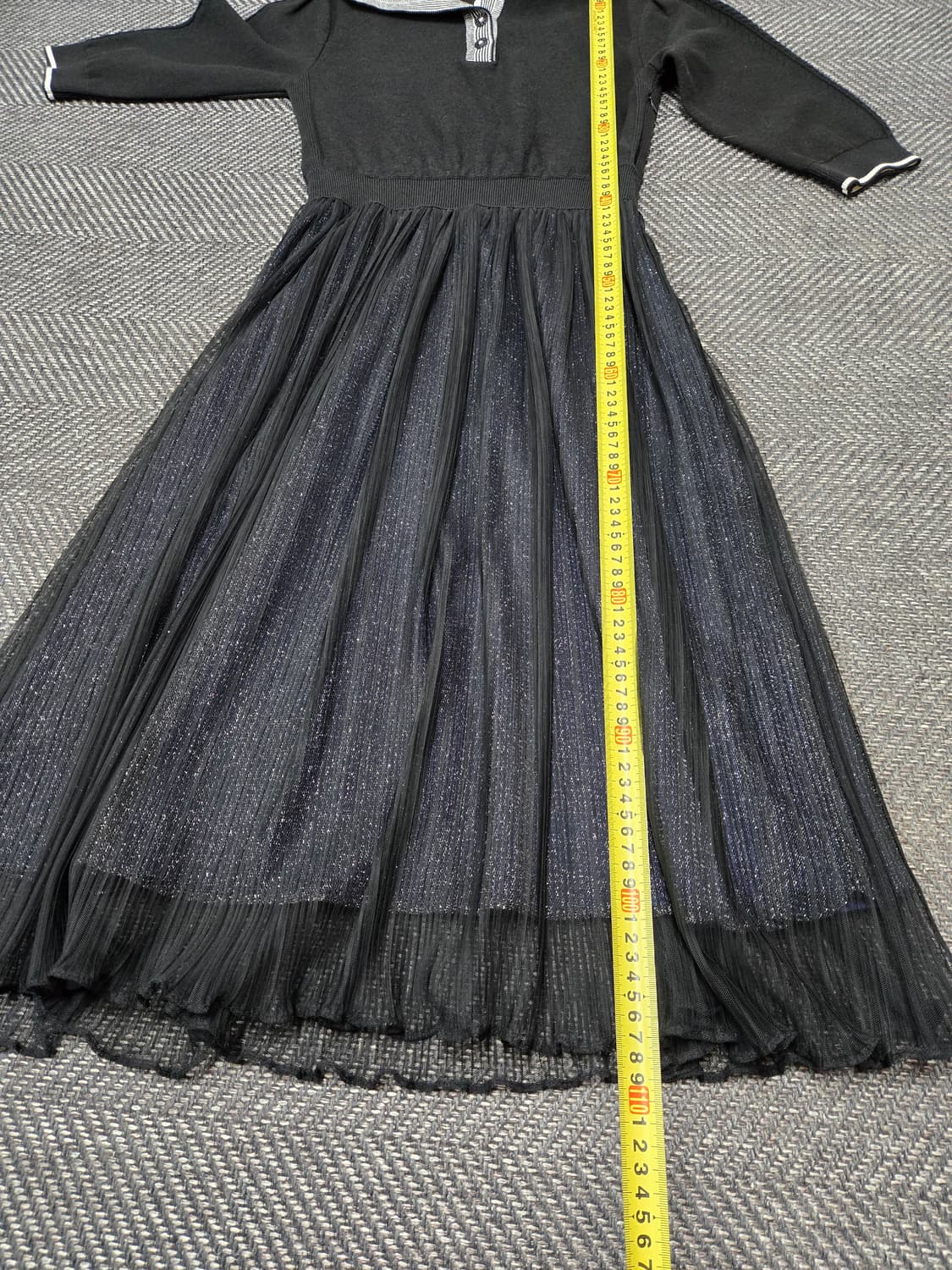 잇미샤 니트 블록 원피스 세일러 플리츠 원피스 상품이미지7