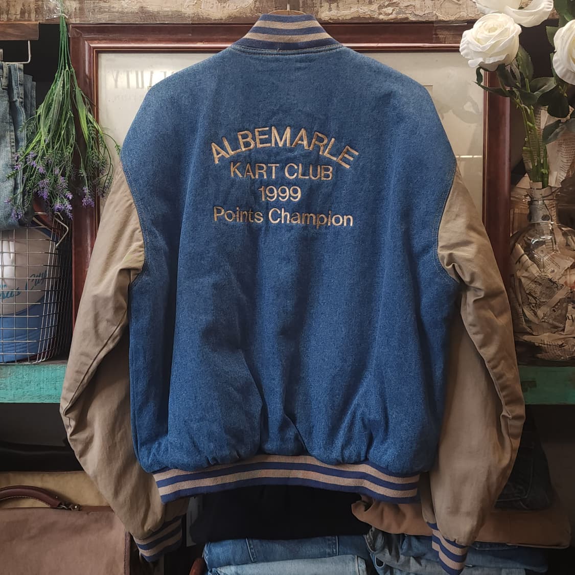 90s 빈티지 데님 바시티 자켓 레터맨 자켓 L 상품이미지2