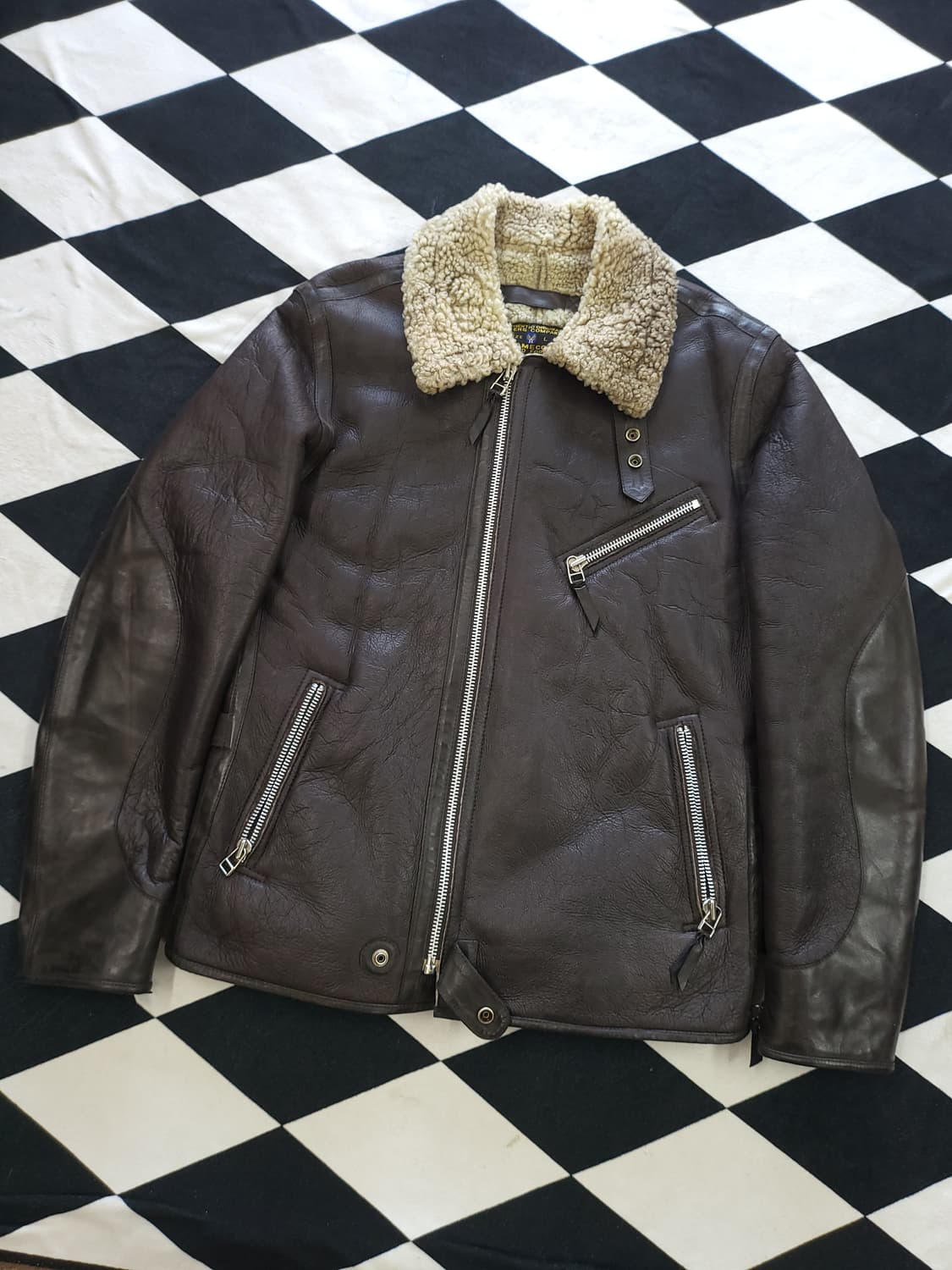 아메코 B-3 양가죽 무스탕 자켓 L 상품이미지4