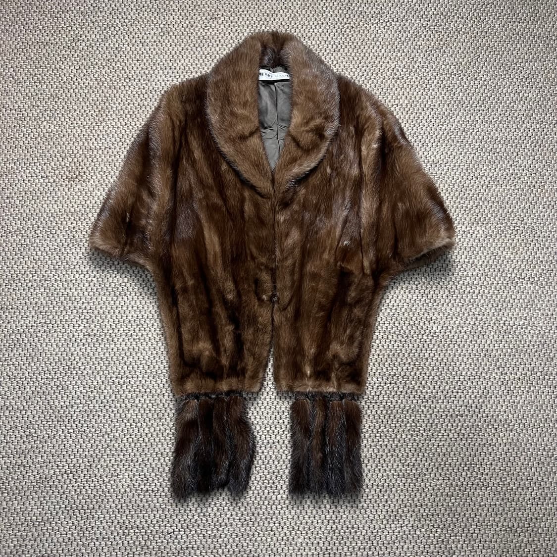 피에르 발망 90s 밍크 숄 케이프 브라운 상품이미지1