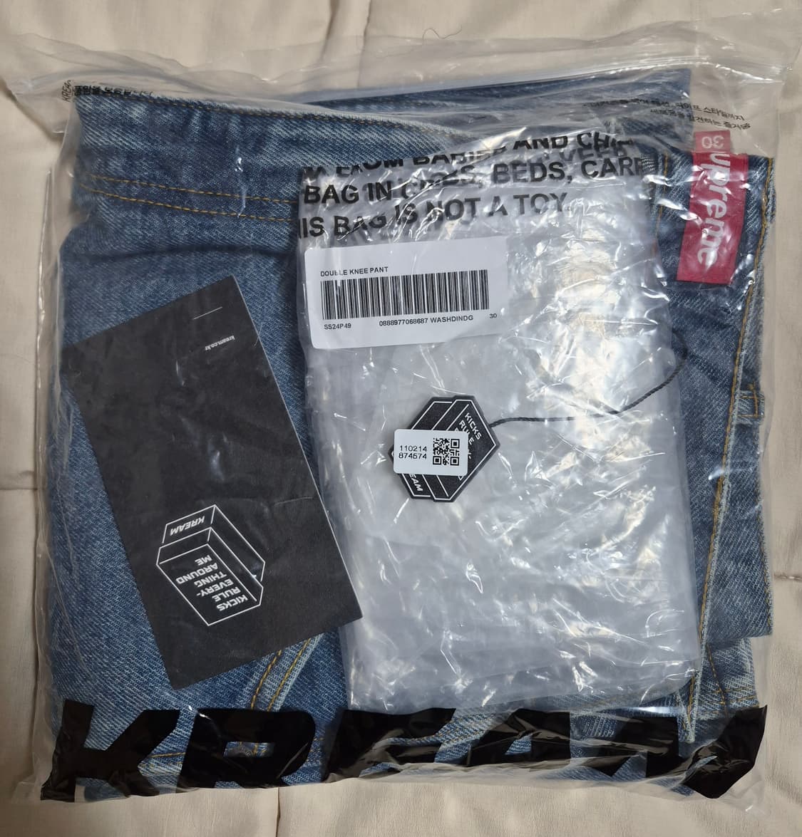 슈프림 더블 니 페인터 팬츠 워시드 인디고 24SS 30사이즈 판매합니다 상품이미지5