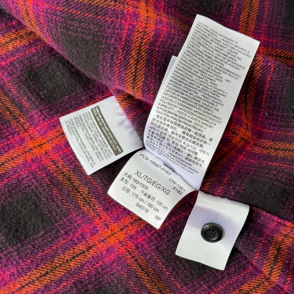 리바이스 두툼 퍼플 체크셔츠 XL 상품이미지6