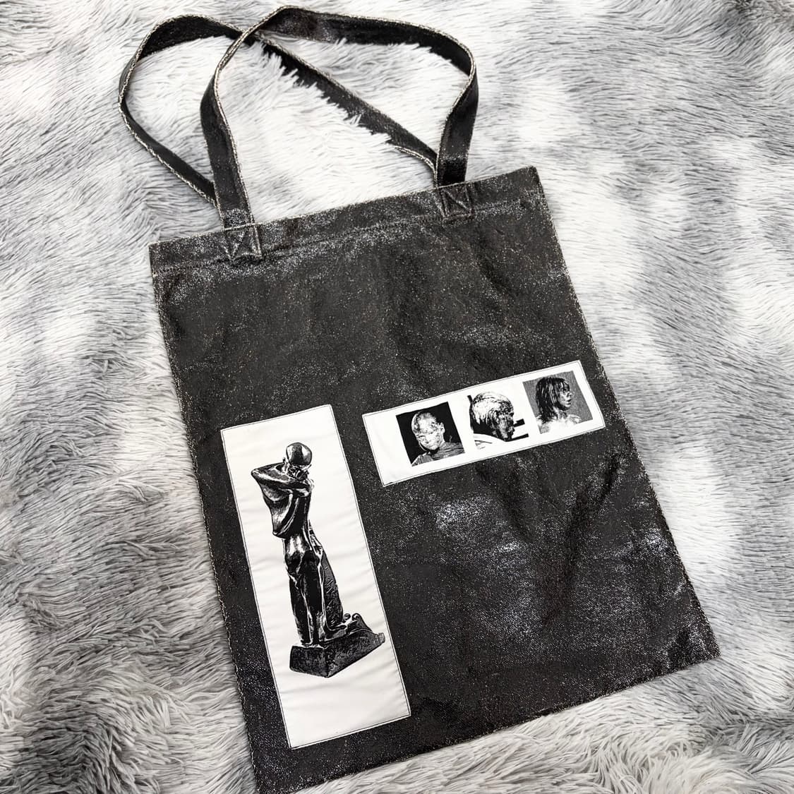 릭오웬스 패치워크 글리터 토트백 상품이미지1