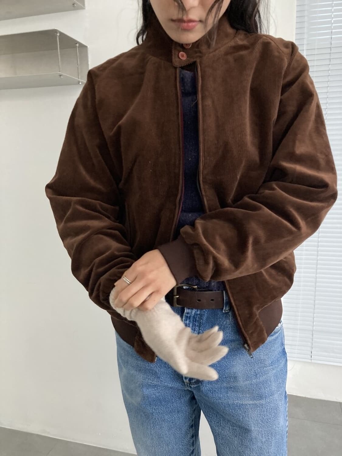 브라운 코듀로이 봄버자켓 상품이미지3