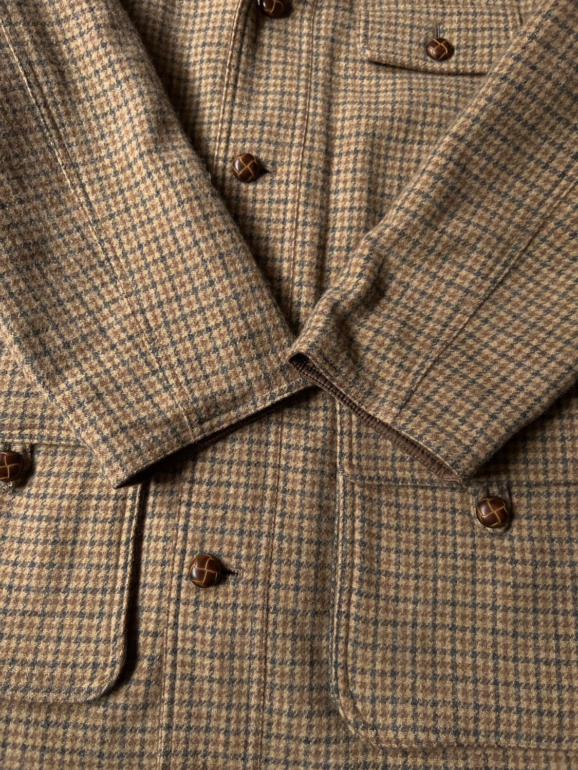 [M]USA 빈티지 베이지 하운드투스 체크 리버시블 자켓 상품이미지6