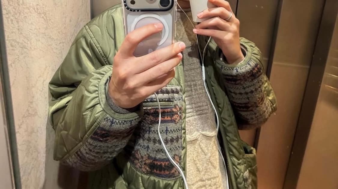 피지컬 디파트먼트 퀄팅자켓 내피 카키 M 상품이미지1