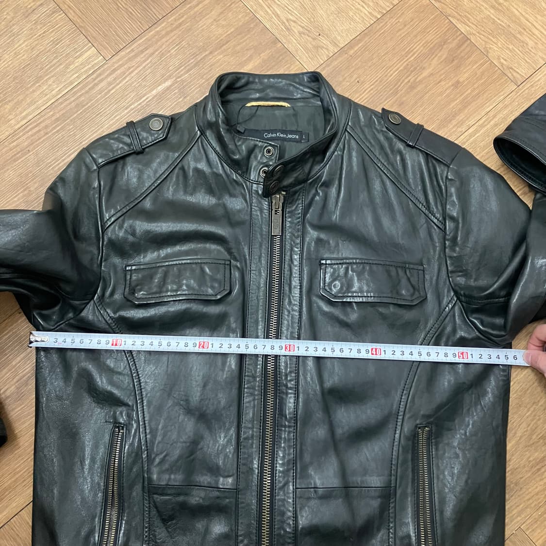 N254 ck 캘빈클라인 가죽 자켓 바이커 상품이미지6