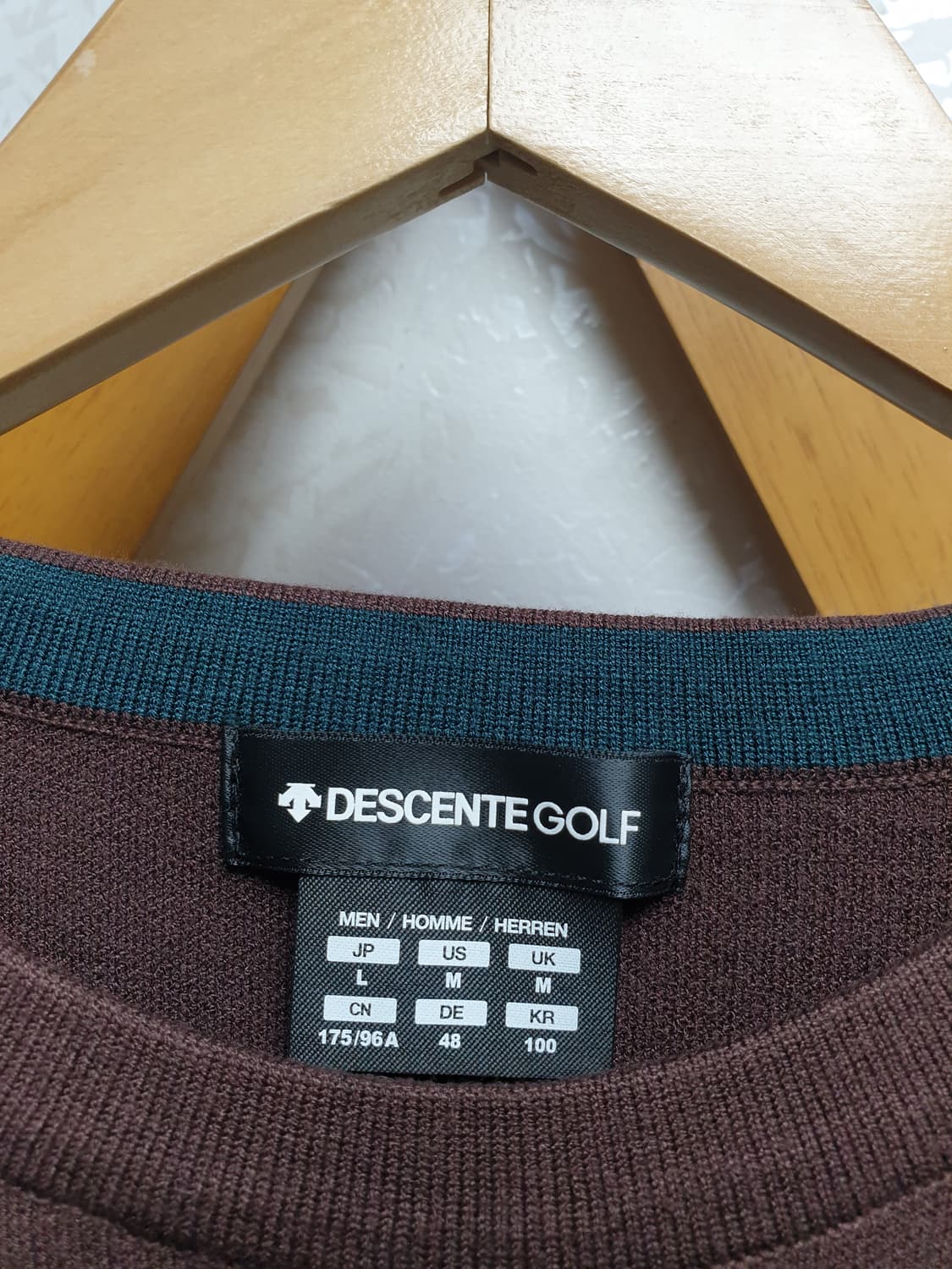 [남100] 데상트골프 라운드 풀오버니트 브라운 상품이미지4