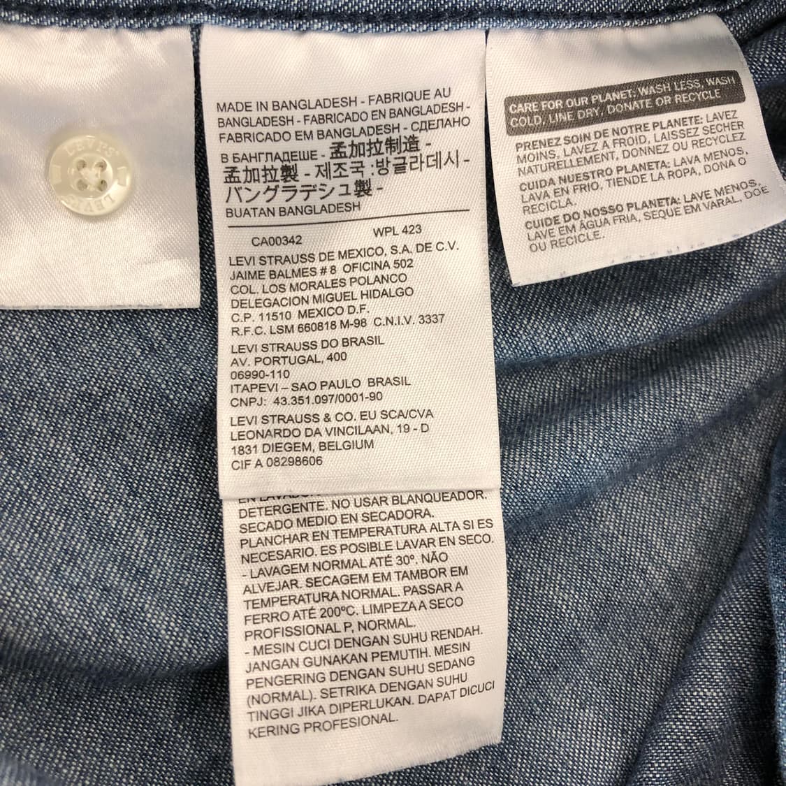 리바이스 웨스턴 데님셔츠 M 스냅단추 상품이미지7