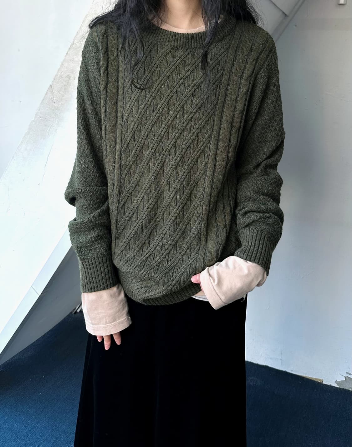 Design pattern wool blend knit P/O 상품이미지6