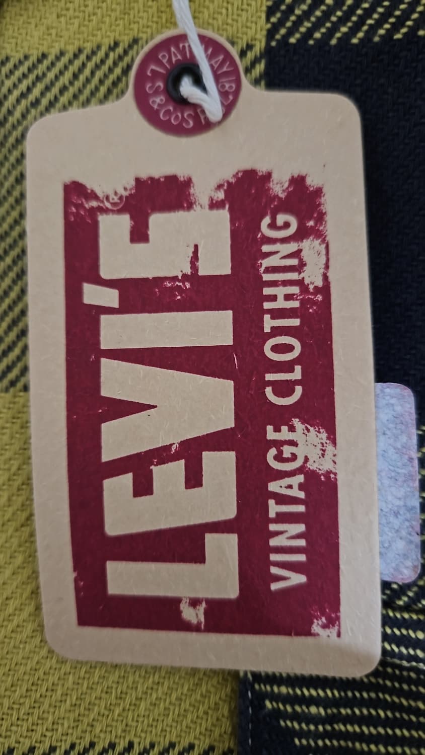 리바이스 LVC 1950's 숏혼 체크 셔츠 옐로우 S 상품이미지4