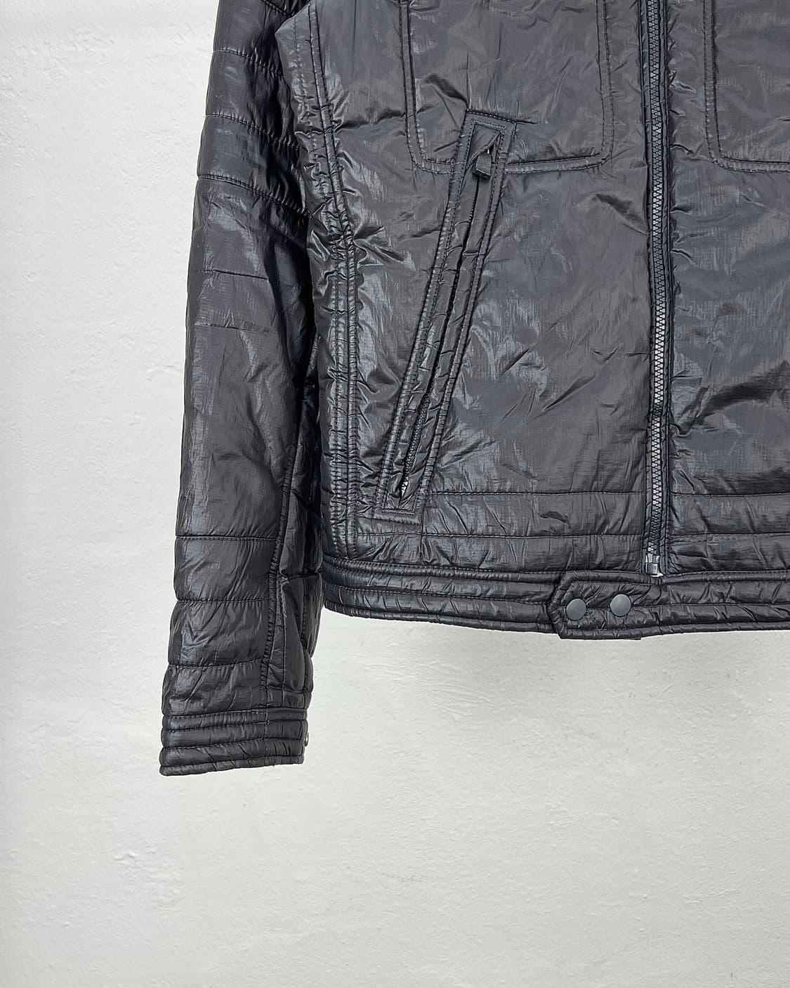 디젤 블랙 나일론 집업 패디드 라이더 자켓 상품이미지4