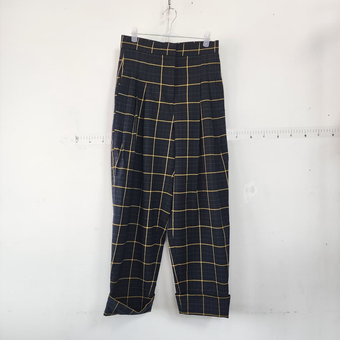 빔바이룰라 블랙/골드 체크무늬 바지 상품이미지1