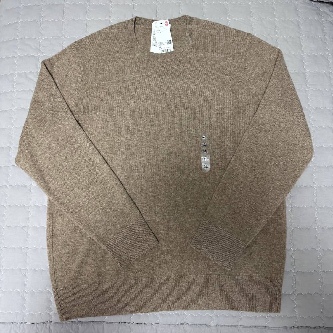 유니클로 캐시미어 니트 XL 베이지 새제품 상품이미지1