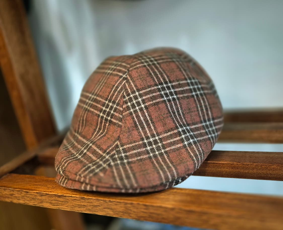 브라운 체크 헌팅캡 상품이미지1