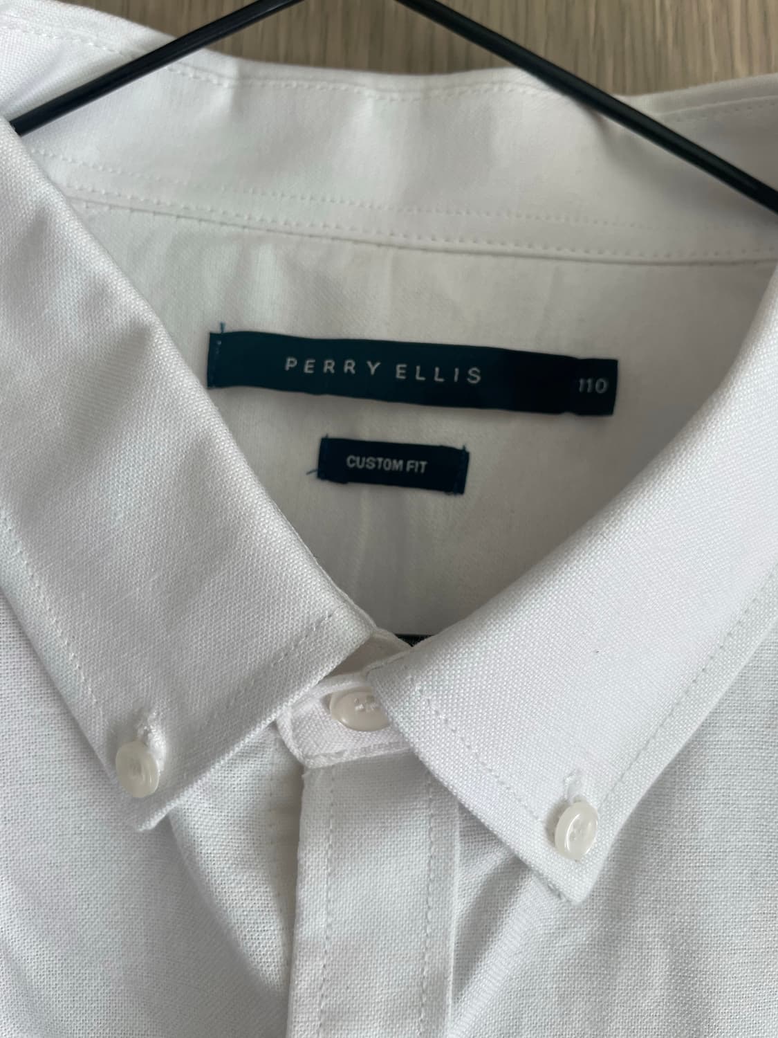 Perry Ellis 옥스포드 화이트 베이직 코튼 셔츠 상품이미지2