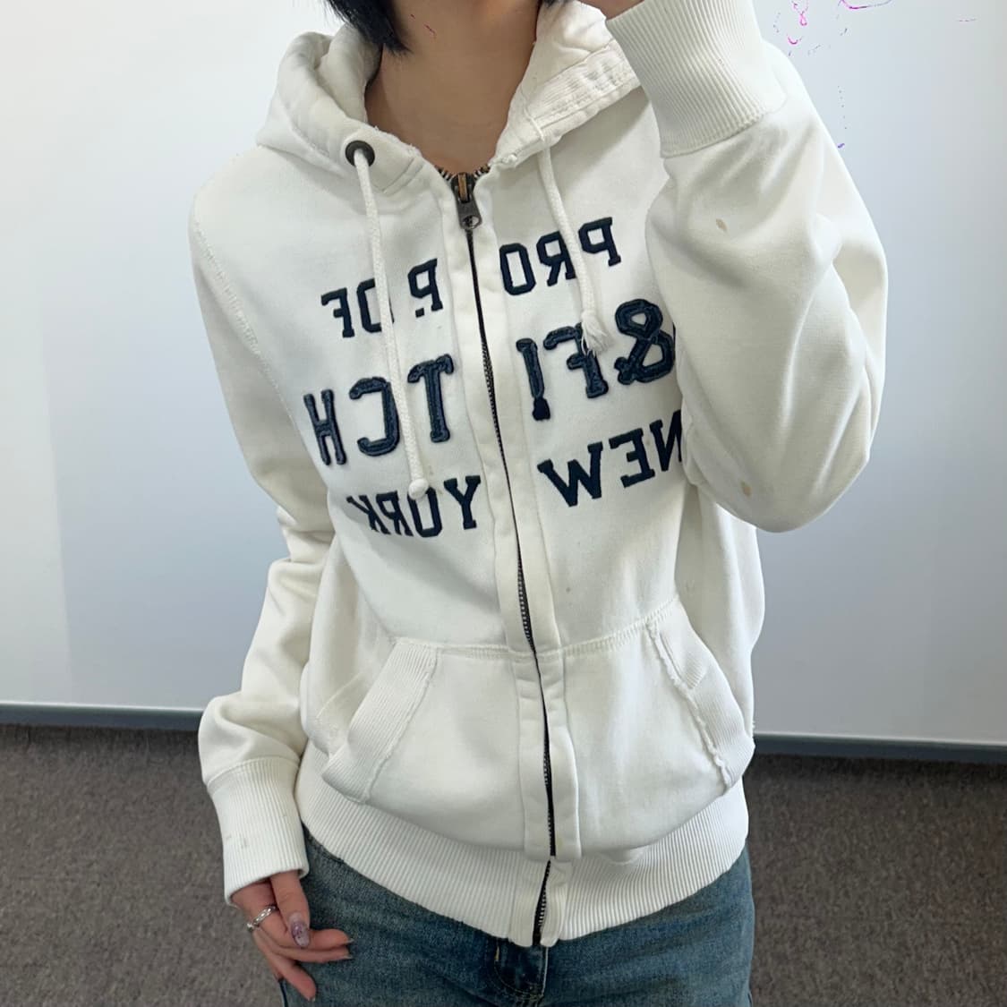 Abercrombie 아베크롬비 뉴욕 아이보리 후드집업 상품이미지1