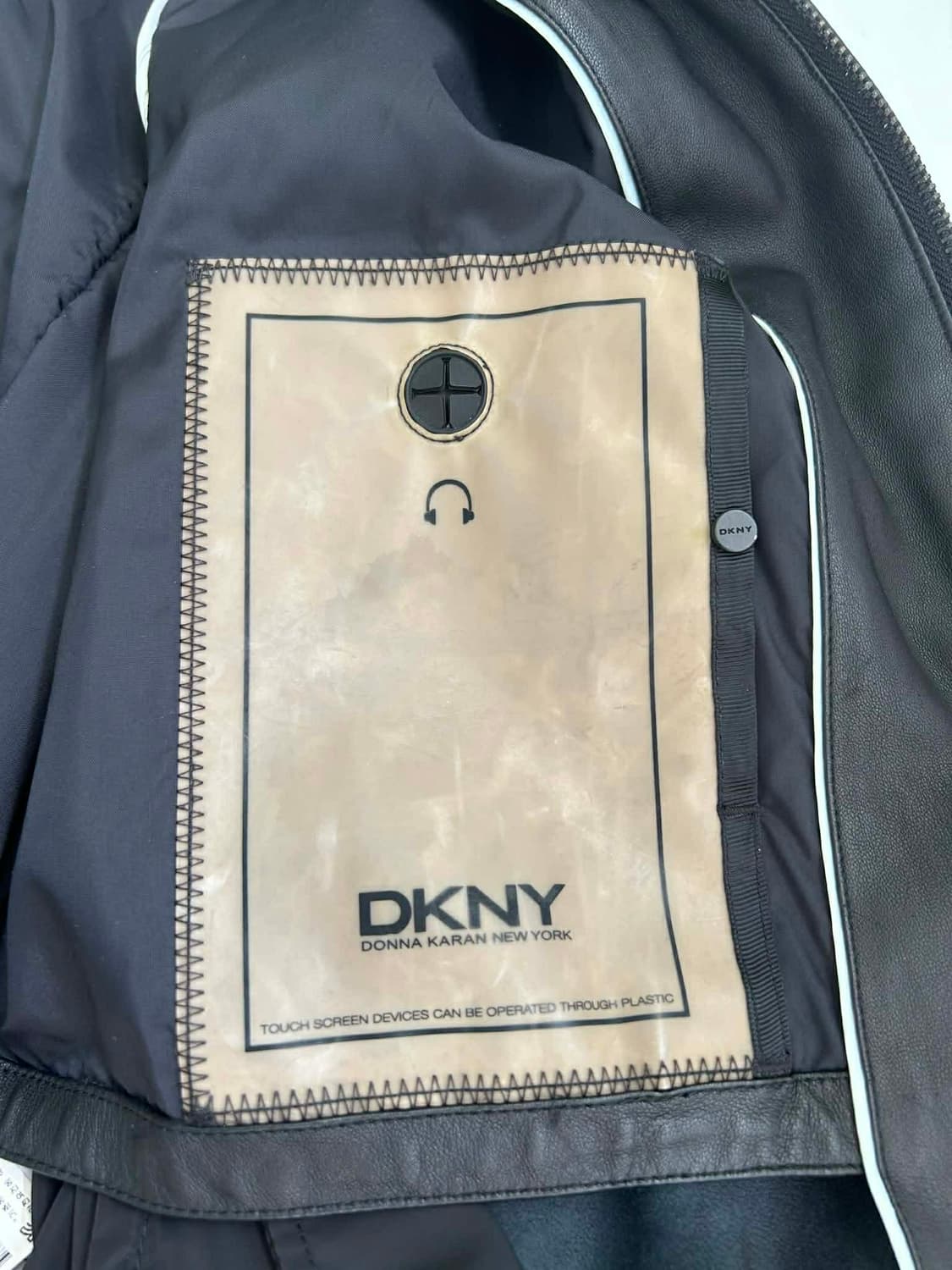 [L] DKNY 디케이앤와이 양가죽 나일론 하이브리드 집업 자켓 상품이미지6