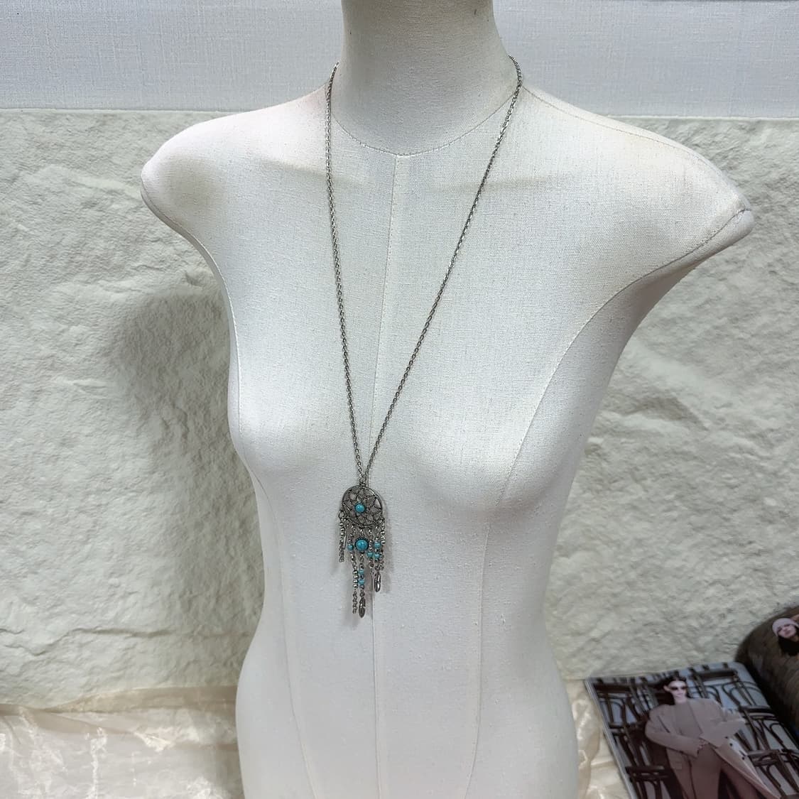 빈티지 터키석 드림캐쳐 목걸이 상품이미지1