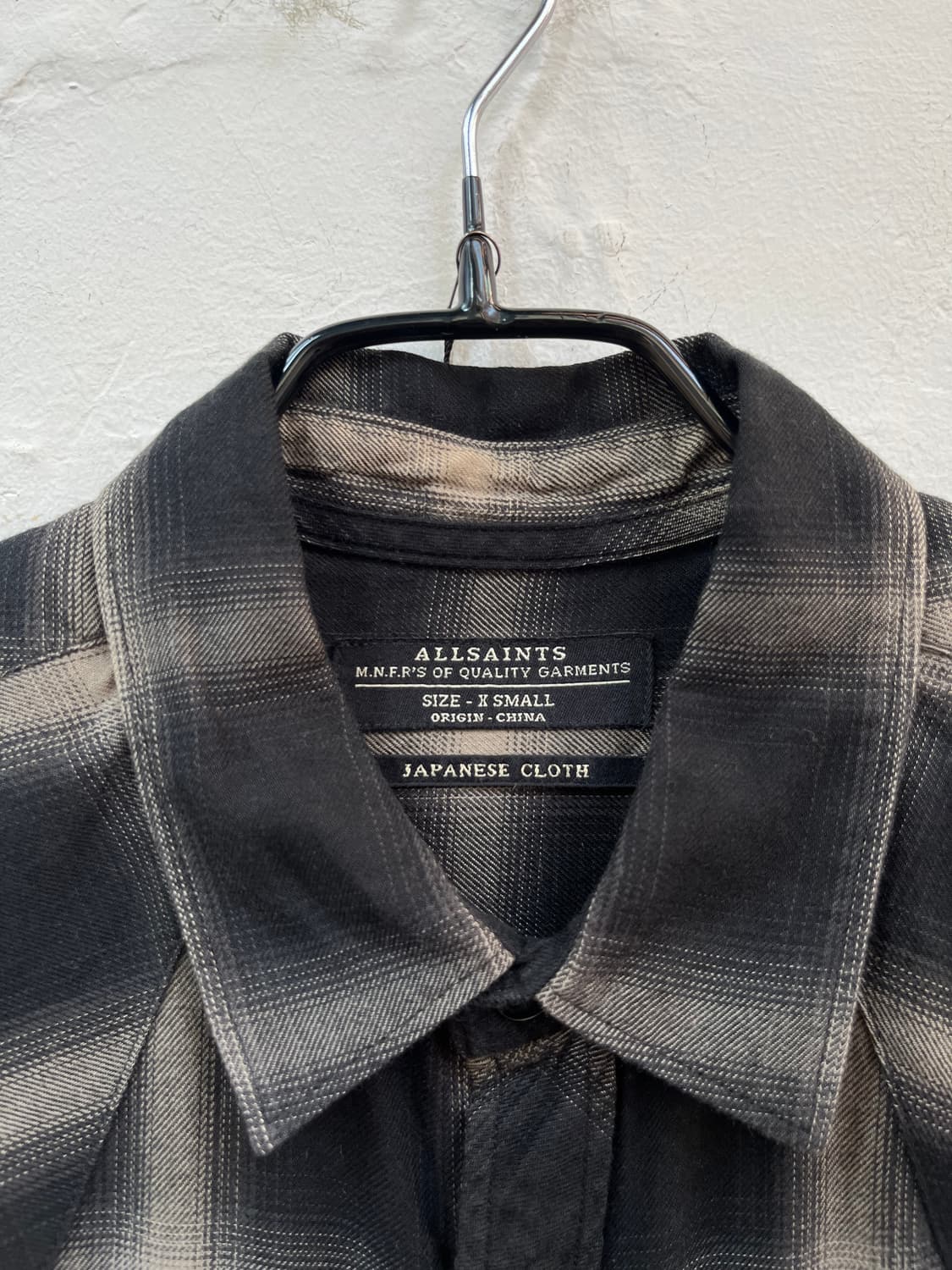 All saints Japanese Cloth 체크패턴 남방 XS 상품이미지2