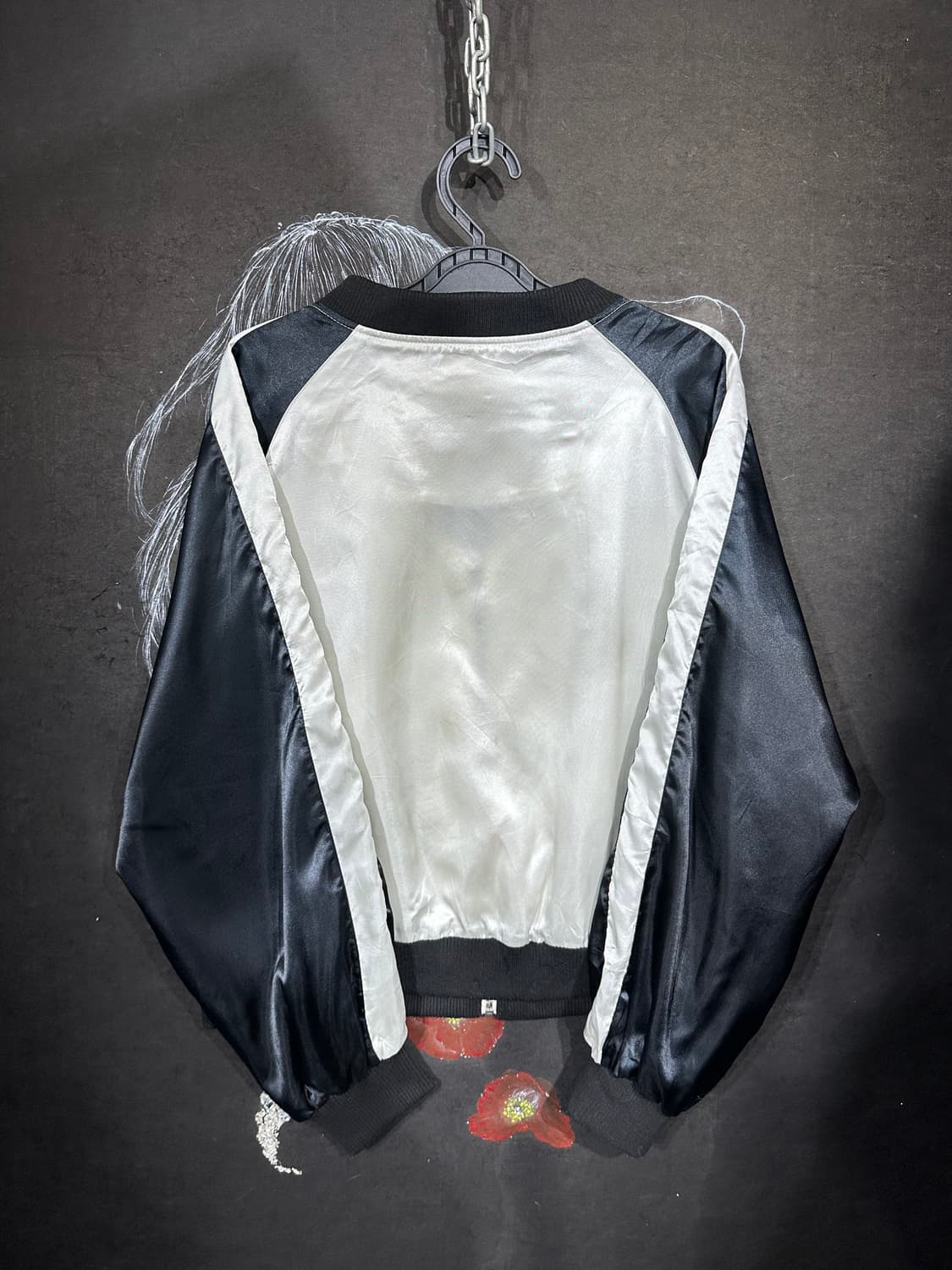 일본빈티지 Nicoron 화이트 블랙 호랑이 크롭 스카잔 상품이미지5