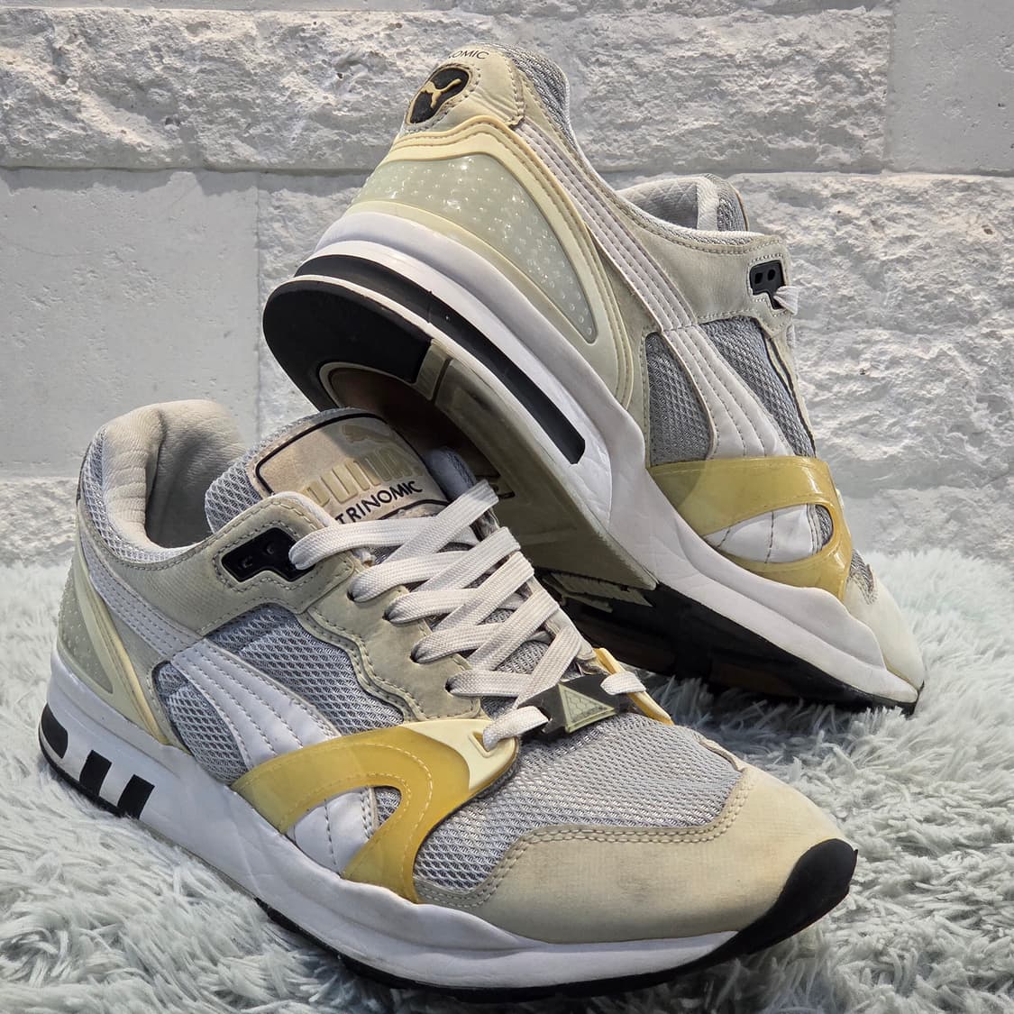 7w-11:푸마 트리노믹 러닝 스니커즈 화이트 옐로우 280mm 상품이미지4