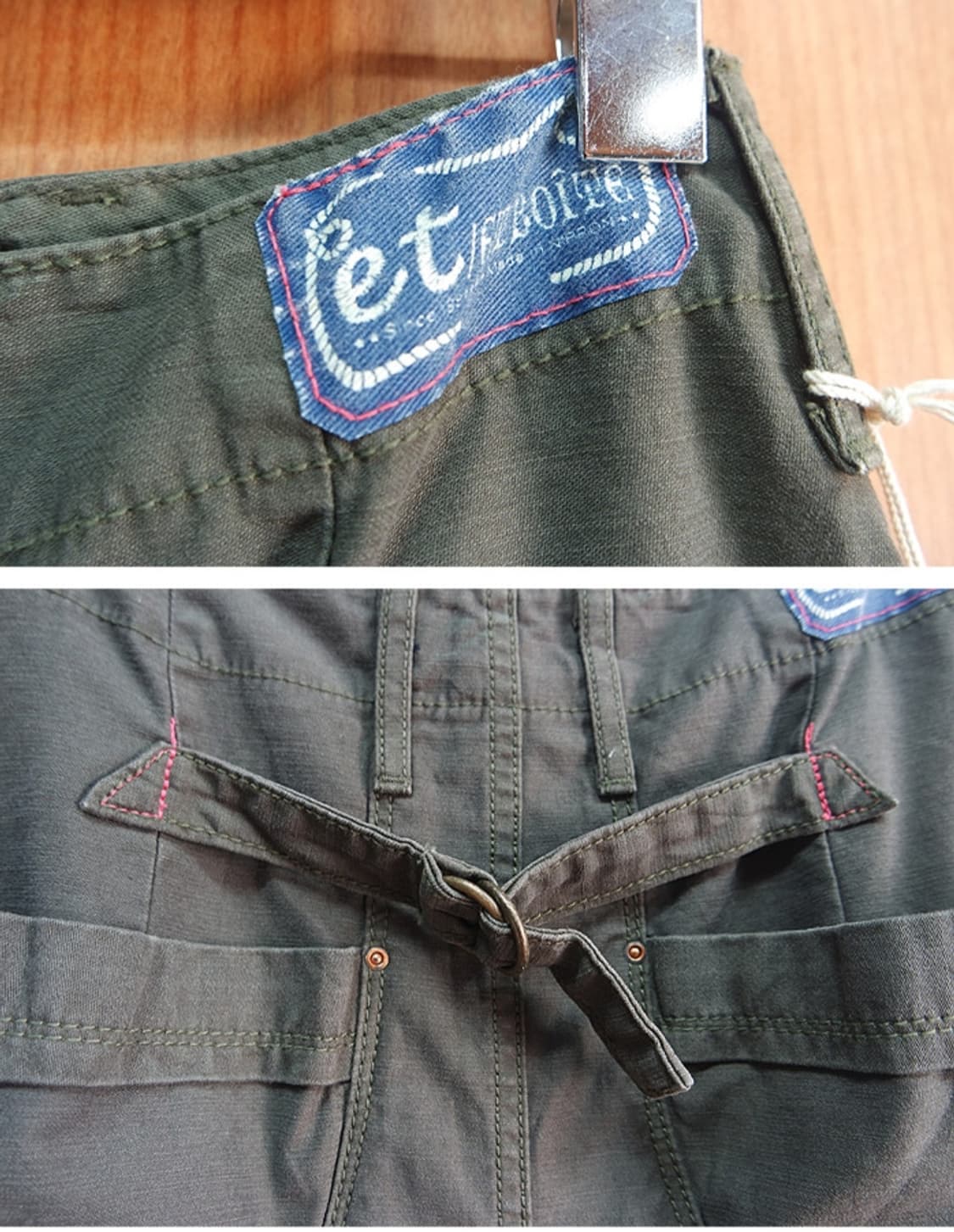 새제품 et etboite 카키 코튼 워싱 스커트 상품이미지6