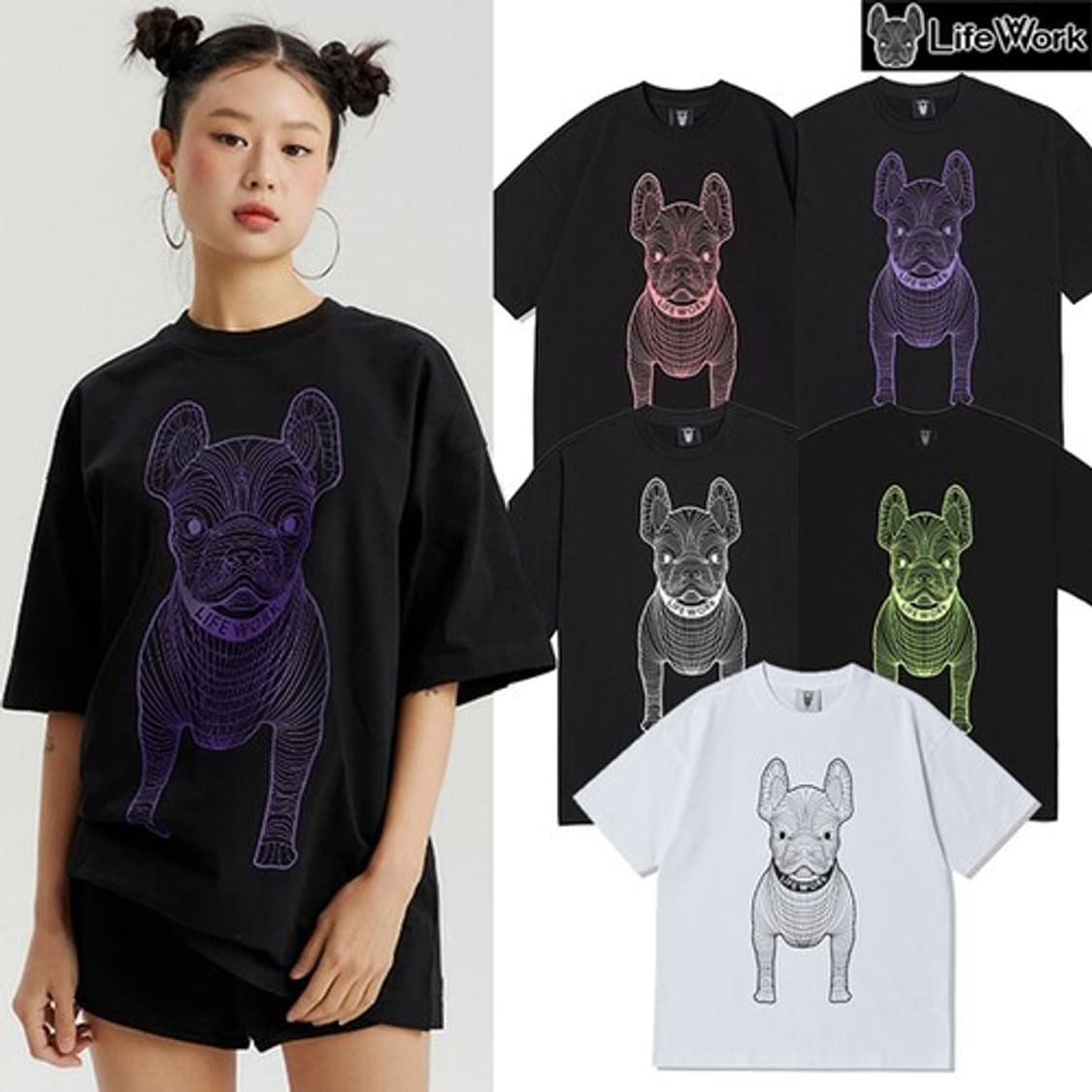 [[L(실 XL), A급] 라이프워크(LW) 빅라독 오버핏 반팔티@681 상품이미지3