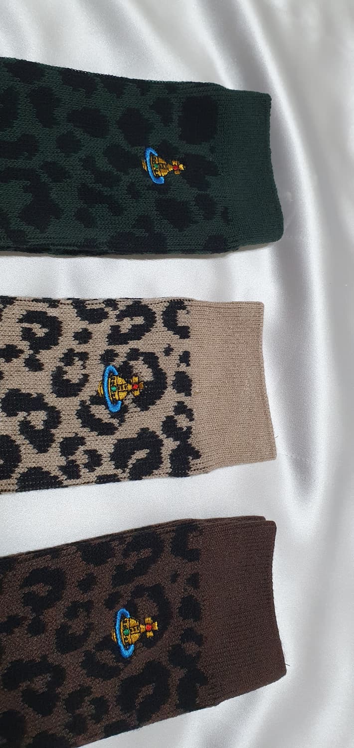 그린 베이지 브라운 호피 레오파드 비비안웨스트우드 양말  상품이미지10