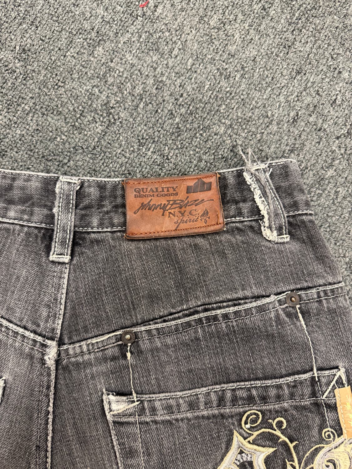 30)johnny blaze 빈티지 자수 버뮤다 데님팬츠 상품이미지5