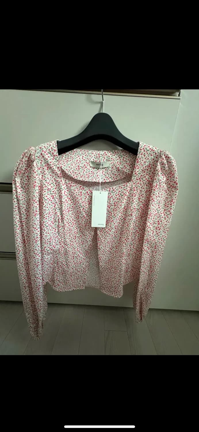 어몽 플로랄 스퀘어넥 블라우스 화이트 상품이미지6