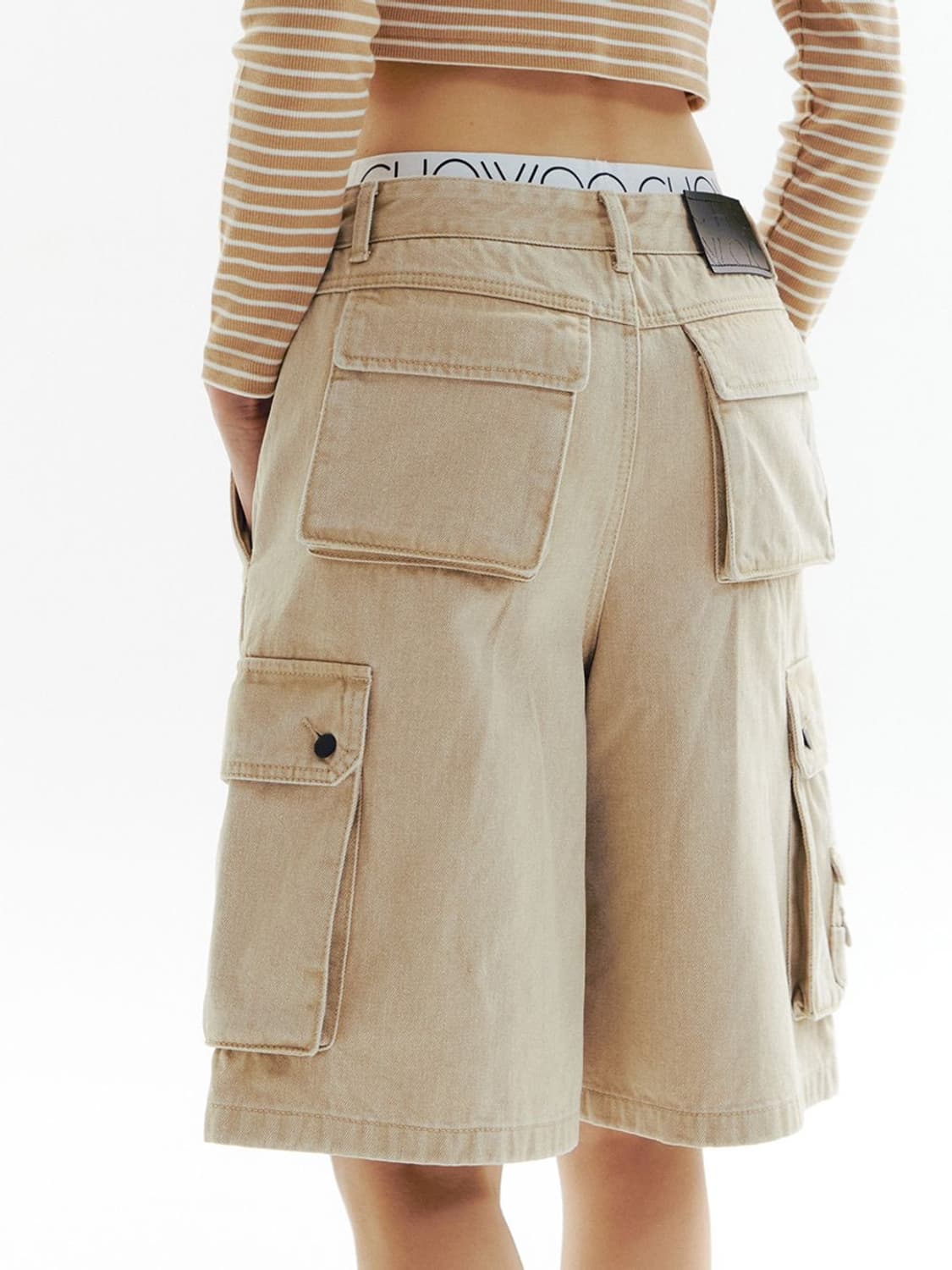 웨스턴 카우걸 카펜터 데님 카고 버뮤다 워크팬츠 반바지 쇼츠 베이지 샌드 상품이미지5