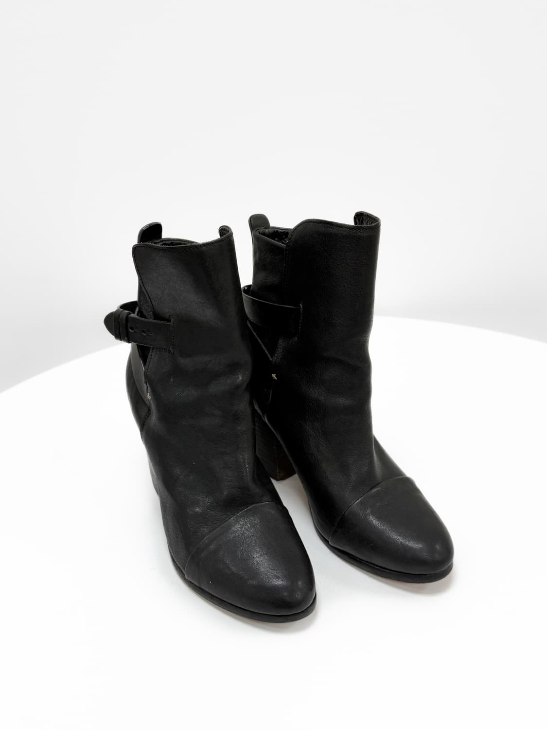 랙앤본 킨지 캡 토 스트랩 레더 앵클 부츠 상품이미지4