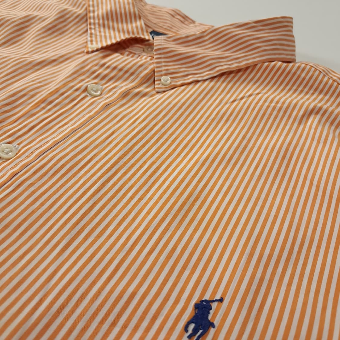 CK375 4XB 폴로 90s 오렌지 스트라이프 반팔 셔츠 남방 상품이미지4