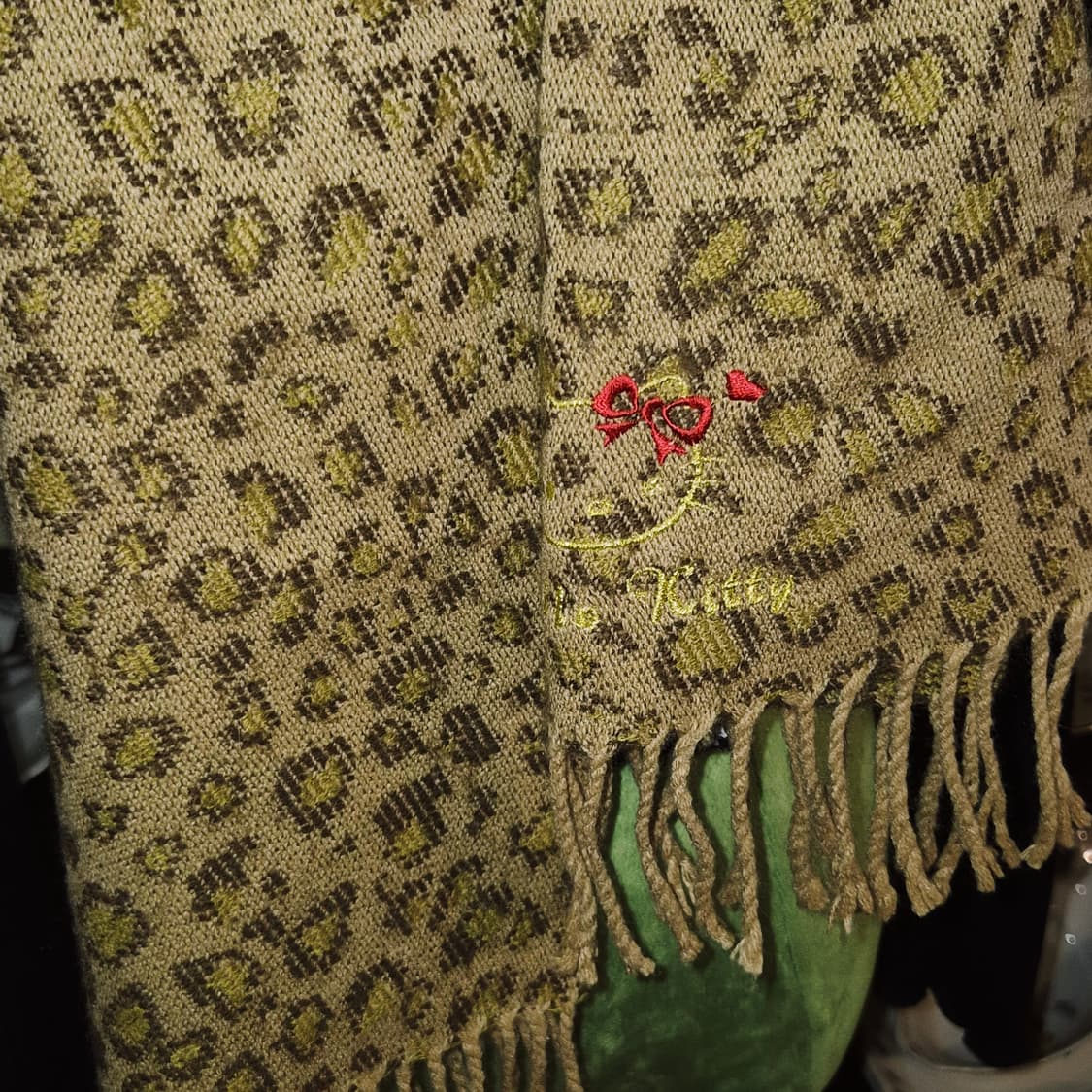 09s 레트로 키티 호피 니트 머플러 상품이미지10