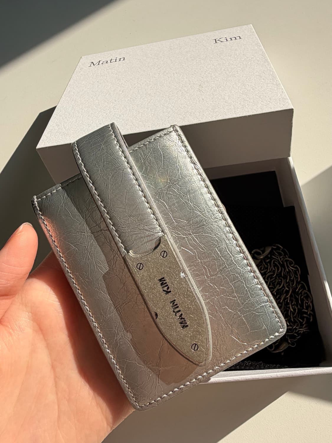 마뗑킴 아코디언 네크리스 카드지갑 실버 상품이미지2