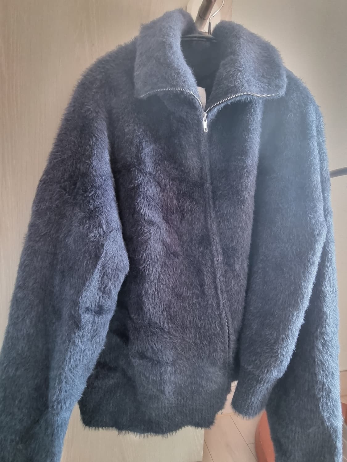 노매뉴얼 HIGH NECK HAIRY KNIT ZIP-UP -DUSK 상품이미지2