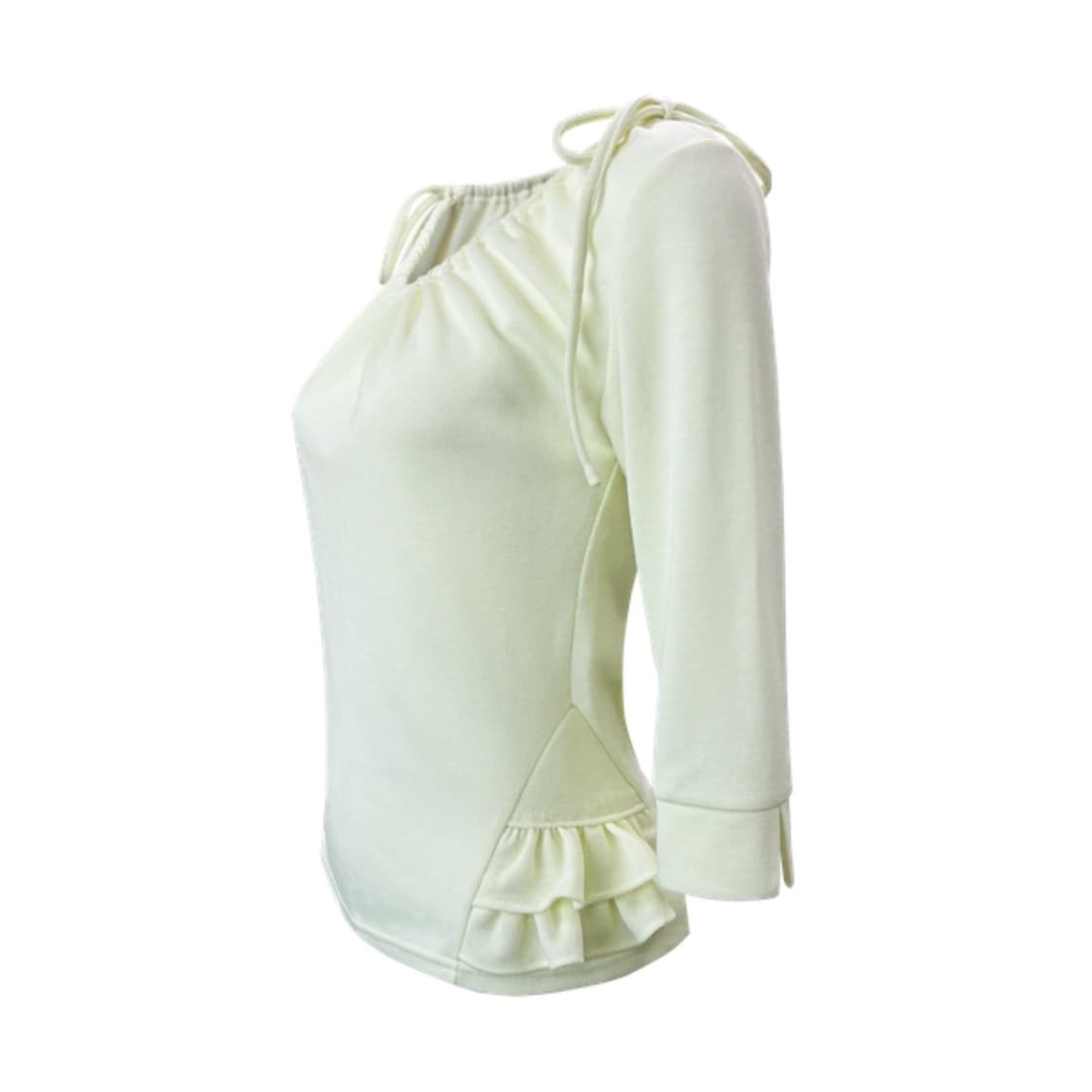 체메씨 셔링 미드 슬리브 프릴 탑 레몬 티셔츠 상품이미지6