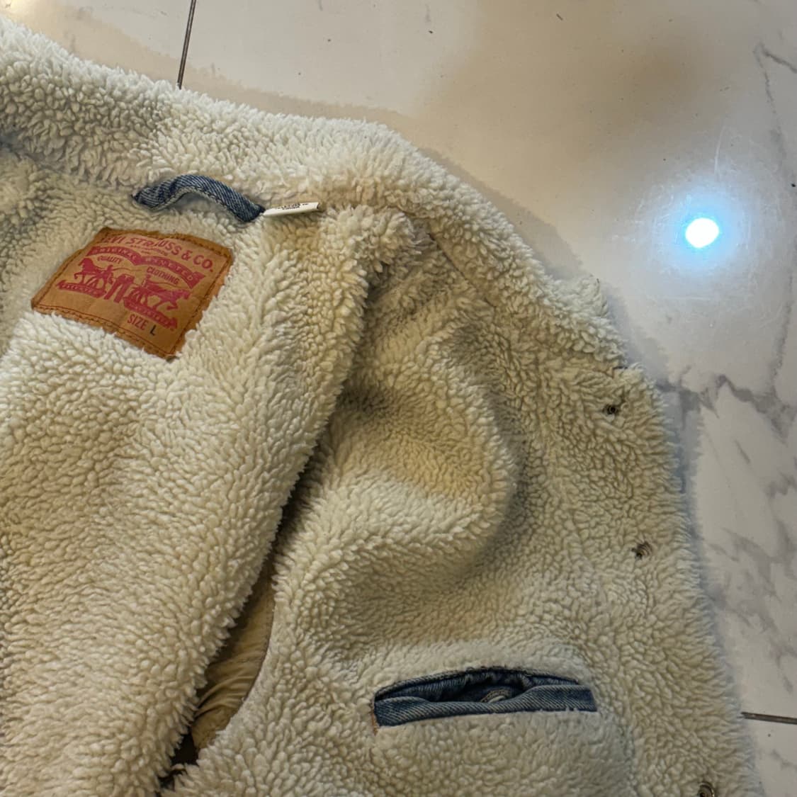 [상태최상] 리바이스 쉐르파 양털 데님자켓 L 상품이미지5