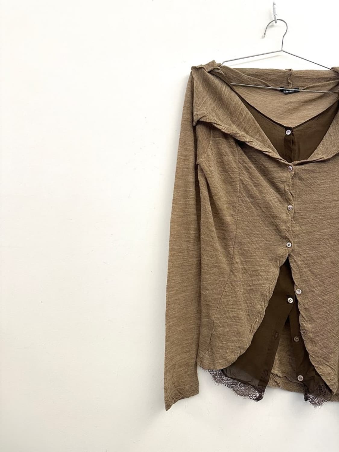 2 layered lace knit / brown 상품이미지4