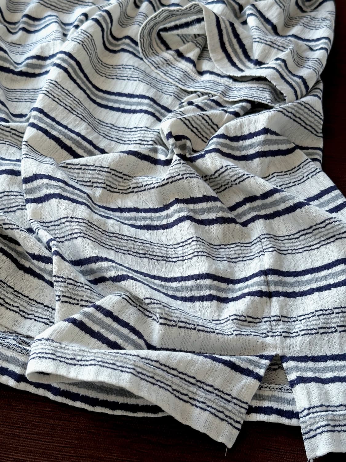 Cotton jacquard design stripe knit tee 상품이미지2