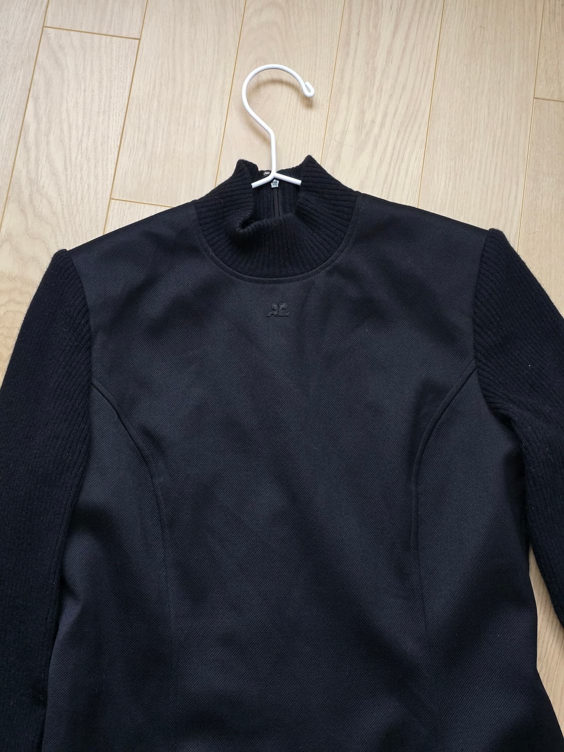 Courreges 꾸레쥬 니트혼방 로고 블랙 원피스 11AR 상품이미지3