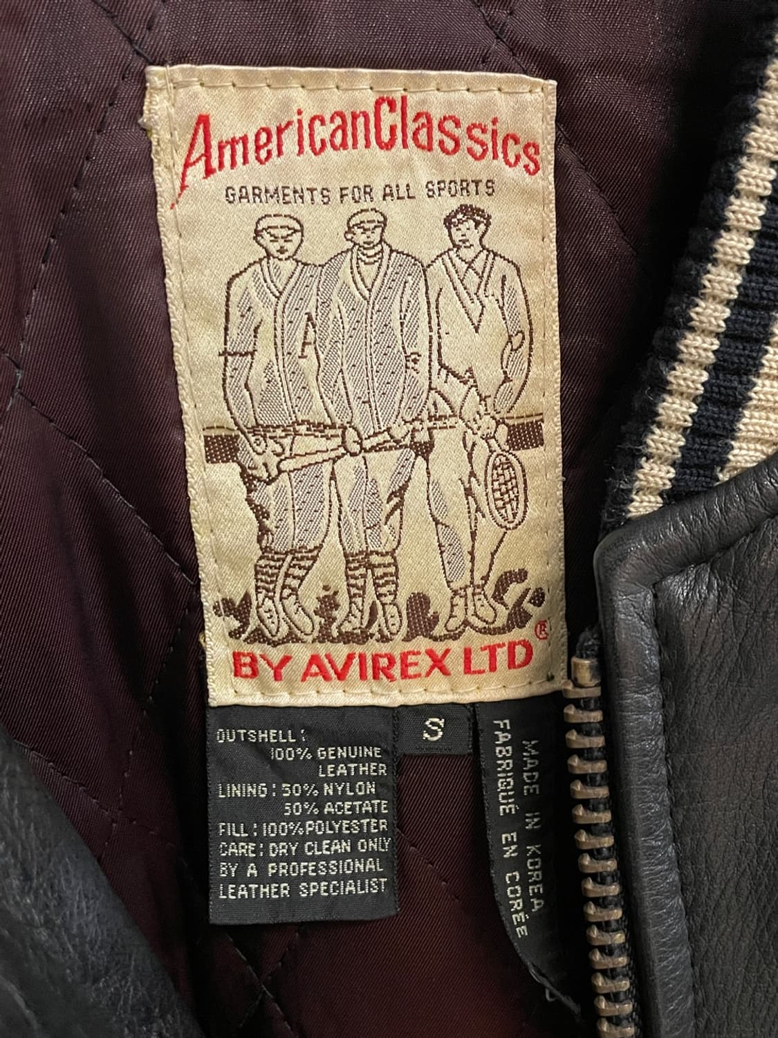 90s 아비렉스 레더 바시티 자켓  상품이미지6
