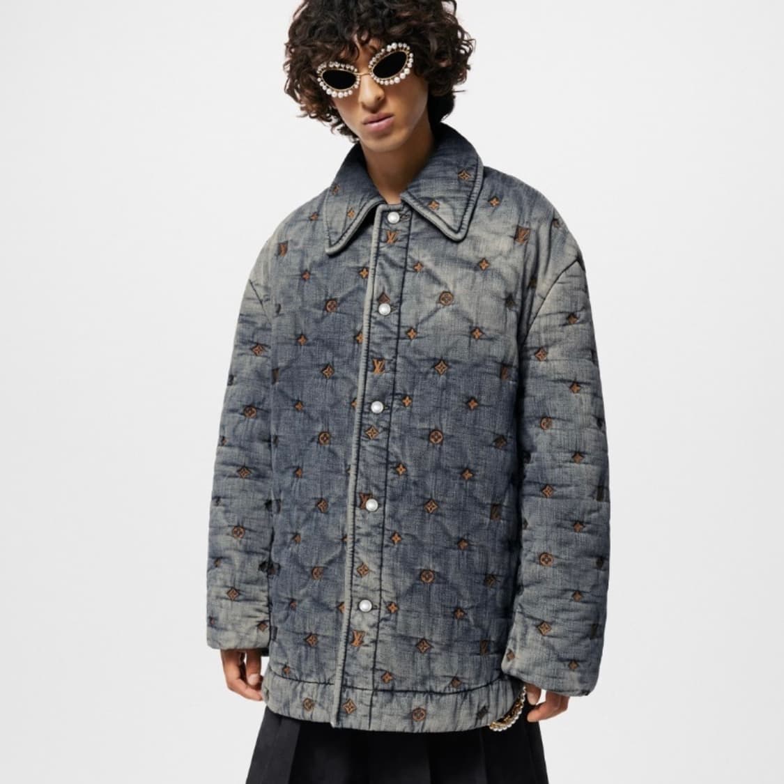 [S+급/L] 루이비통 패디드 데님 모노그램 패딩 자켓 백화점판 상품이미지8