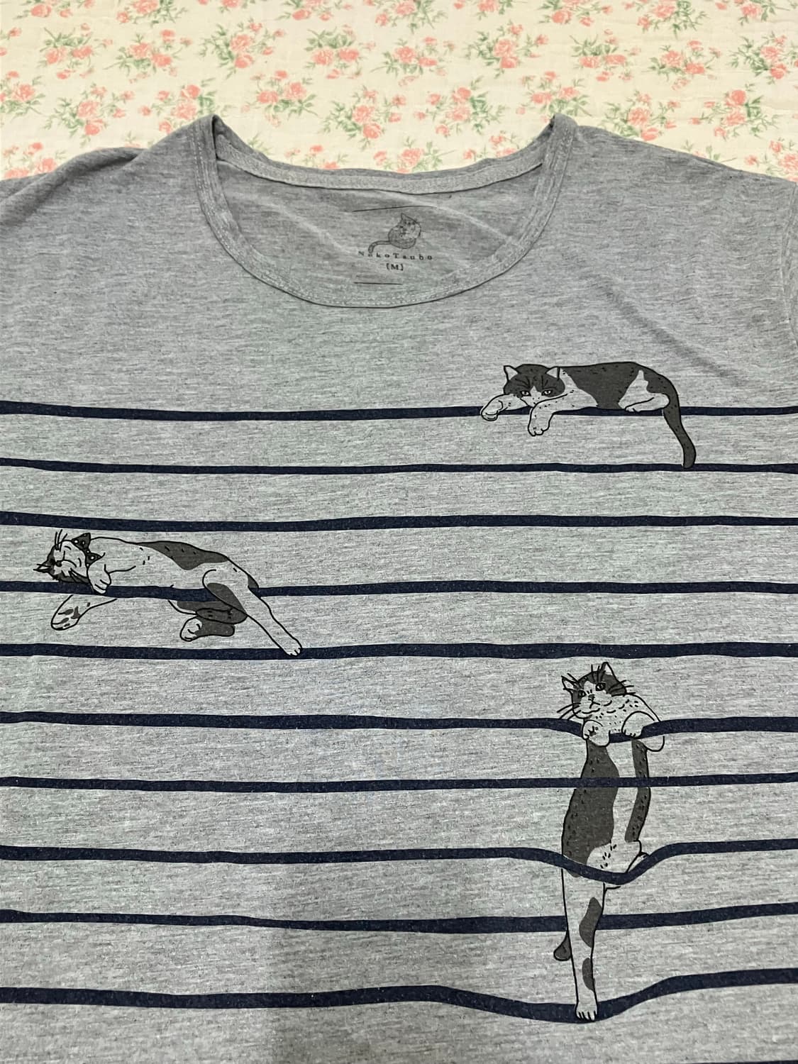 빈티지 그레이 스트라이프 캣츠 롱 원피스 1101 모리걸 y2k 스트릿 상품이미지7